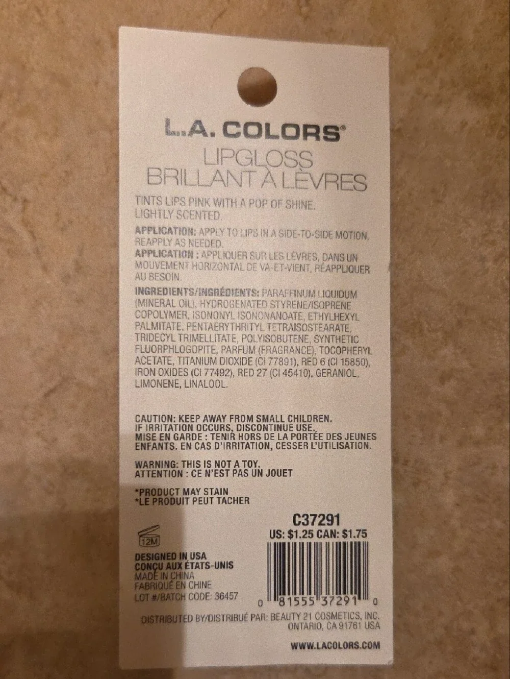L.A. Colors Peachy Pie Lip Gloss - Peach Scented